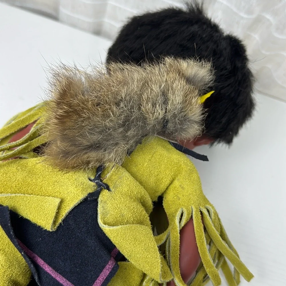 Native American Indian Doll Baby Dolls Leather Clothes Vintage